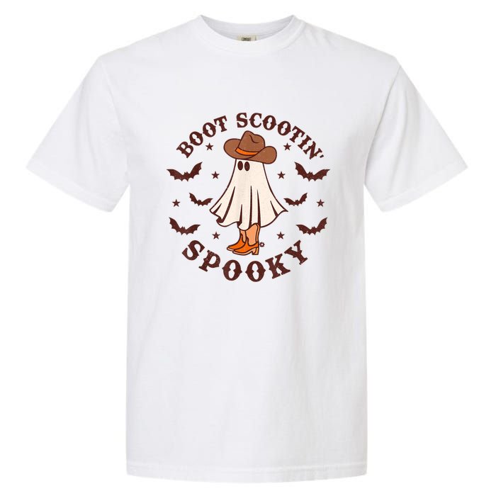 Retro Western Halloween Cute Ghost Funny Boot Scootin Spooky Garment-Dyed Heavyweight T-Shirt