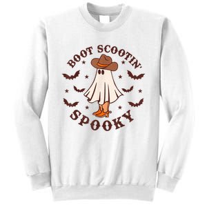 Retro Western Halloween Cute Ghost Funny Boot Scootin Spooky Sweatshirt