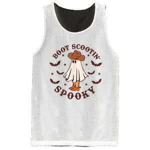 Retro Western Halloween Cute Ghost Funny Boot Scootin Spooky Mesh Reversible Basketball Jersey Tank