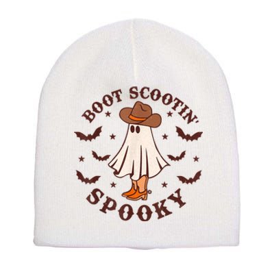 Retro Western Halloween Cute Ghost Funny Boot Scootin Spooky Short Acrylic Beanie