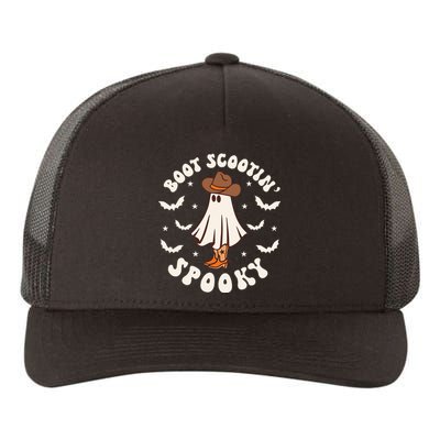 Retro Western Halloween Cute Ghost Funny Boot Scootin Spooky Yupoong Adult 5-Panel Trucker Hat