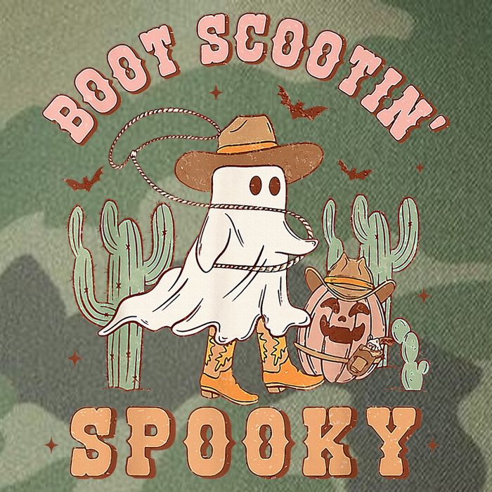 Retro Western Halloween Cow Ghost Boot Scootin Spooky Legacy Tie Dye Trucker Hat