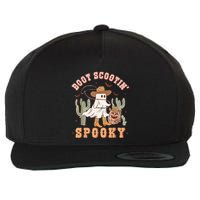 Retro Western Halloween Cow Ghost Boot Scootin Spooky Wool Snapback Cap