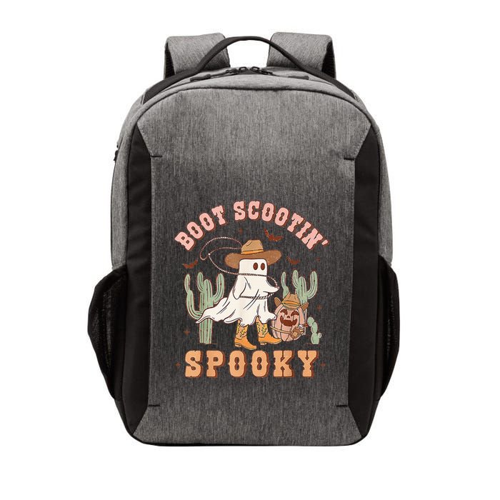 Retro Western Halloween Cow Ghost Boot Scootin Spooky Vector Backpack