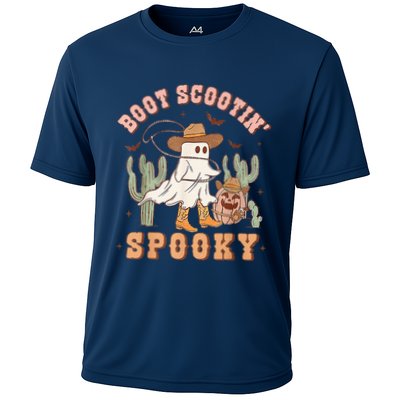 Retro Western Halloween Cow Ghost Boot Scootin Spooky Performance Shirt