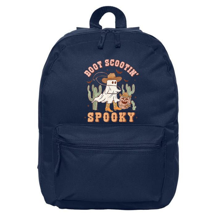 Retro Western Halloween Cow Ghost Boot Scootin Spooky 16 in Basic Backpack