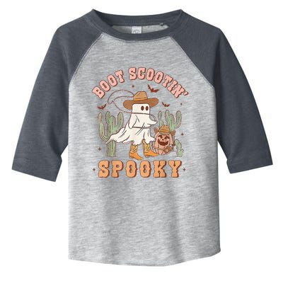 Retro Western Halloween Cow Ghost Boot Scootin Spooky Toddler Fine Jersey T-Shirt
