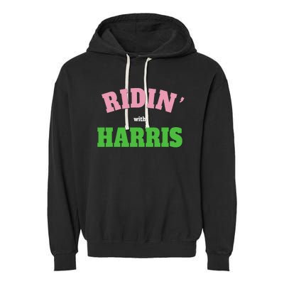 Ridin With Harris Democrat Garment-Dyed Fleece Hoodie