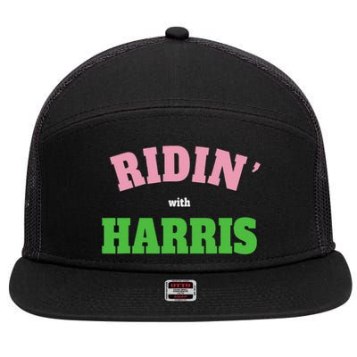 Ridin With Harris Democrat 7 Panel Mesh Trucker Snapback Hat