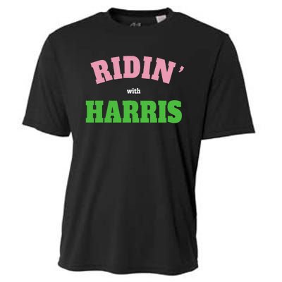 Ridin With Harris Democrat Cooling Performance Crew T-Shirt