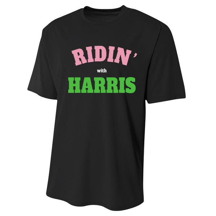 Ridin With Harris Democrat Performance Sprint T-Shirt