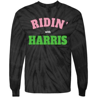 Ridin With Harris Democrat Tie-Dye Long Sleeve Shirt