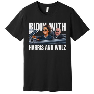 Ridin With Harris And Walz President Kamala Harris Tim Walz Premium T-Shirt