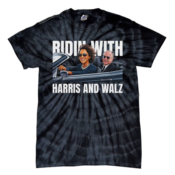 Ridin With Harris And Walz President Kamala Harris Tim Walz Tie-Dye T-Shirt