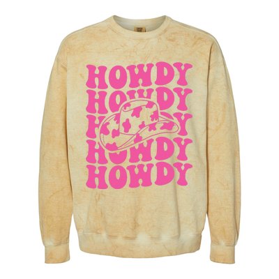 Rodeo White Howdy Western Retro Cow Hat Southern Cow Colorblast Crewneck Sweatshirt