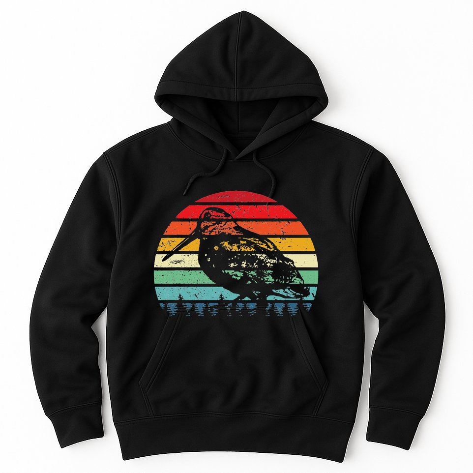 Retro Woodcock Hunter Timberdoodle Bogsucker Hokumpoke Gifts Hoodie