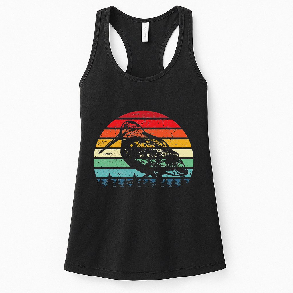 Retro Woodcock Hunter Timberdoodle Bogsucker Hokumpoke Gifts Womens Tank Top