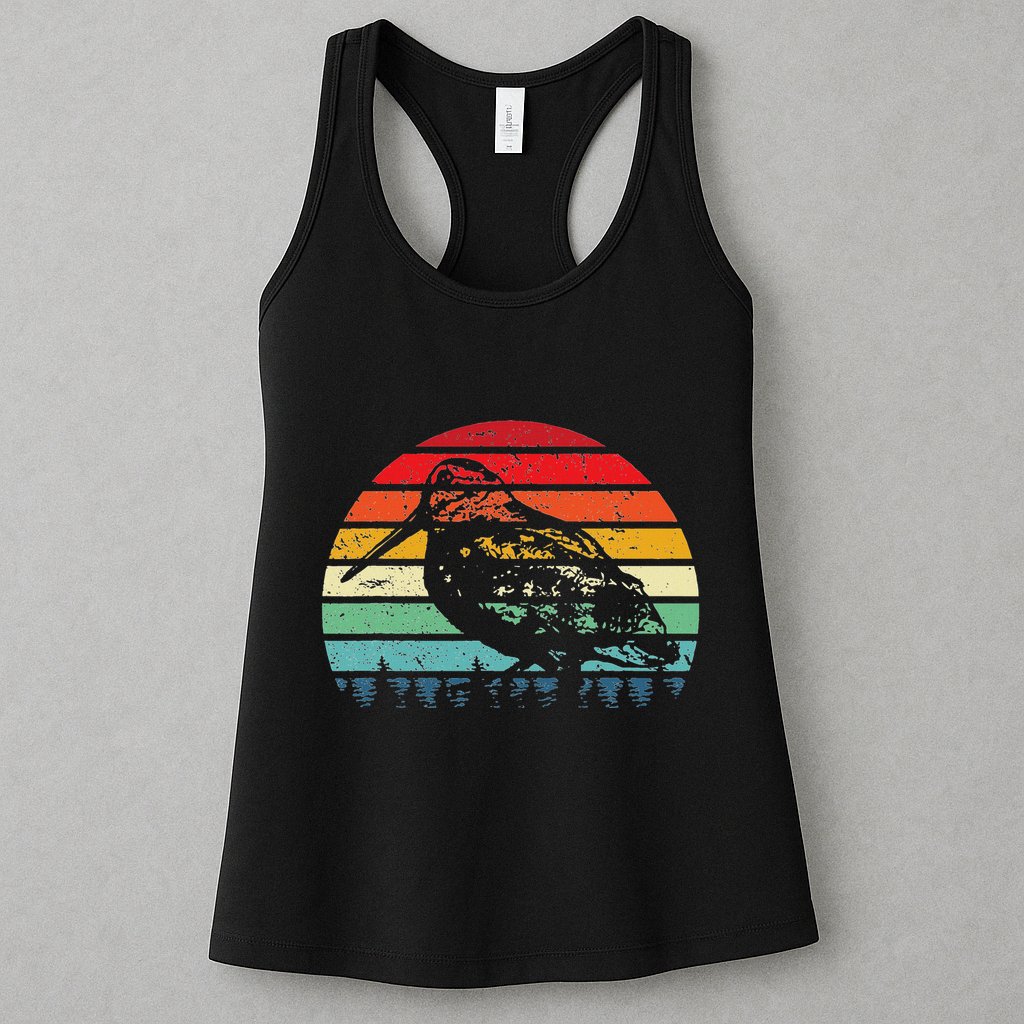 Retro Woodcock Hunter Timberdoodle Bogsucker Hokumpoke Gifts Womens Tank Top