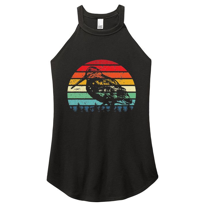 Retro Woodcock Hunter Timberdoodle Bogsucker Hokumpoke Gifts Women's Perfect Tri Rocker Tank