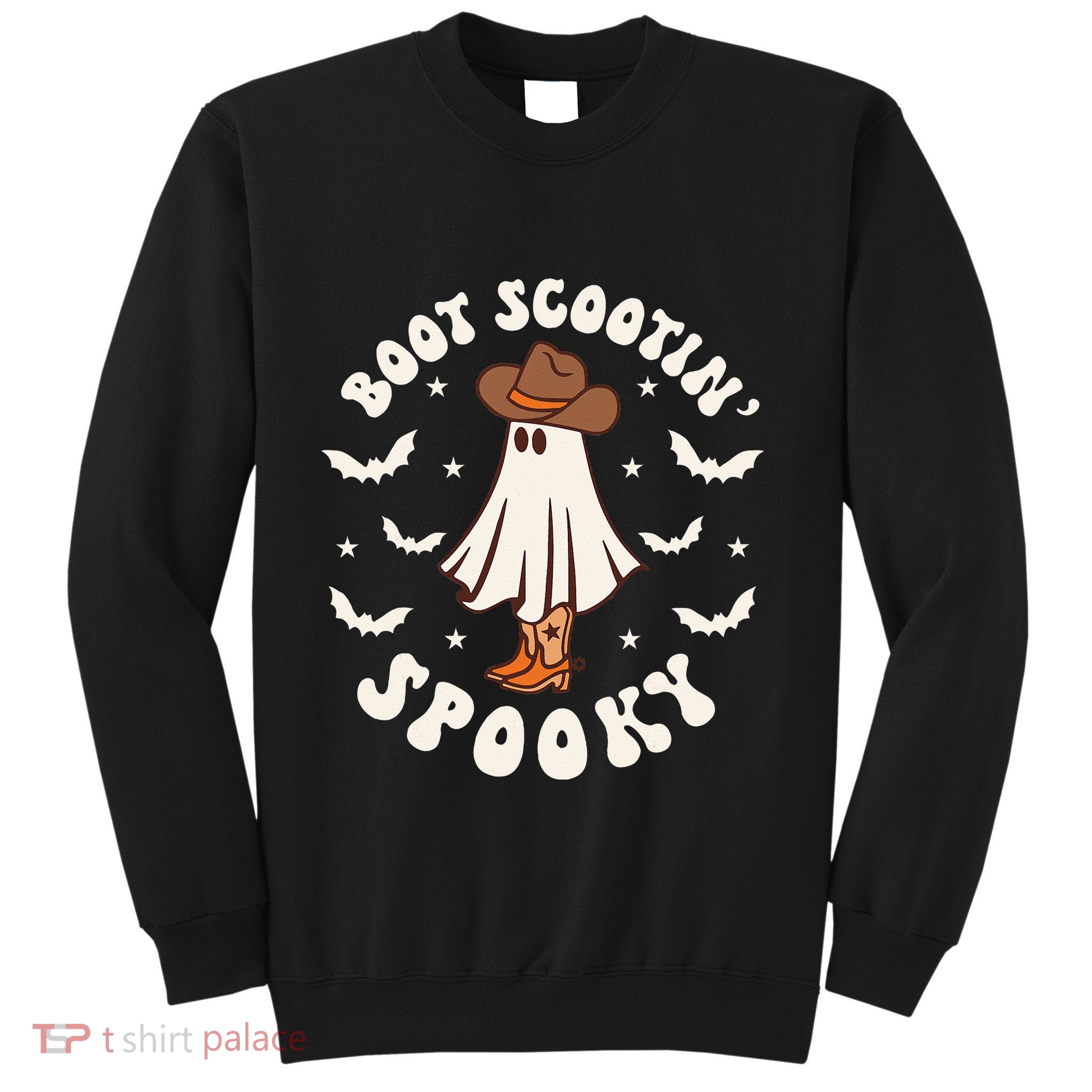Retro Western Halloween Cute Ghost Funny Boot Scootin Spooky Sweatshirt