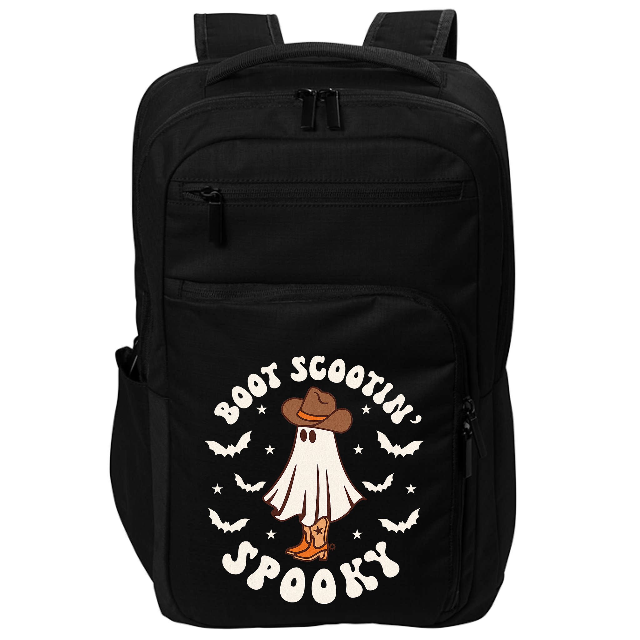 Retro Western Halloween Cute Ghost Funny Boot Scootin Spooky Impact Tech Backpack