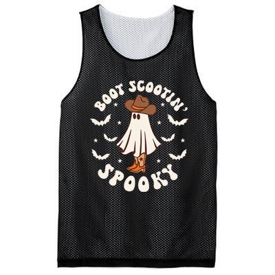 Retro Western Halloween Cute Ghost Funny Boot Scootin Spooky Mesh Reversible Basketball Jersey Tank