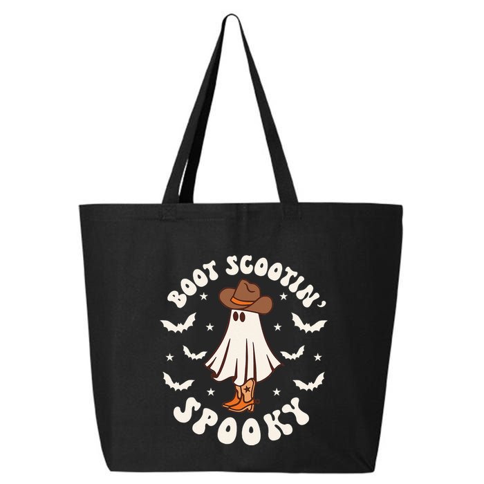 Retro Western Halloween Cute Ghost Funny Boot Scootin Spooky 25L Jumbo Tote