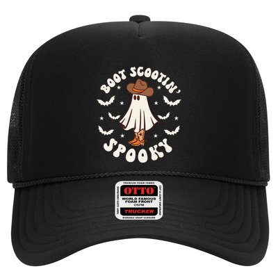Retro Western Halloween Cute Ghost Funny Boot Scootin Spooky Trucker Hat