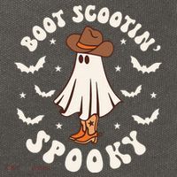 Retro Western Halloween Cute Ghost Funny Boot Scootin Spooky Cotton Canvas Backpack