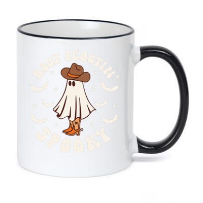 Retro Western Halloween Cute Ghost Funny Boot Scootin Spooky 11oz Black Color Changing Mug