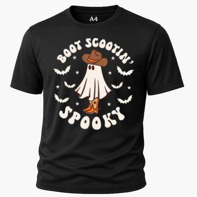 Retro Western Halloween Cute Ghost Funny Boot Scootin Spooky Performance Shirt