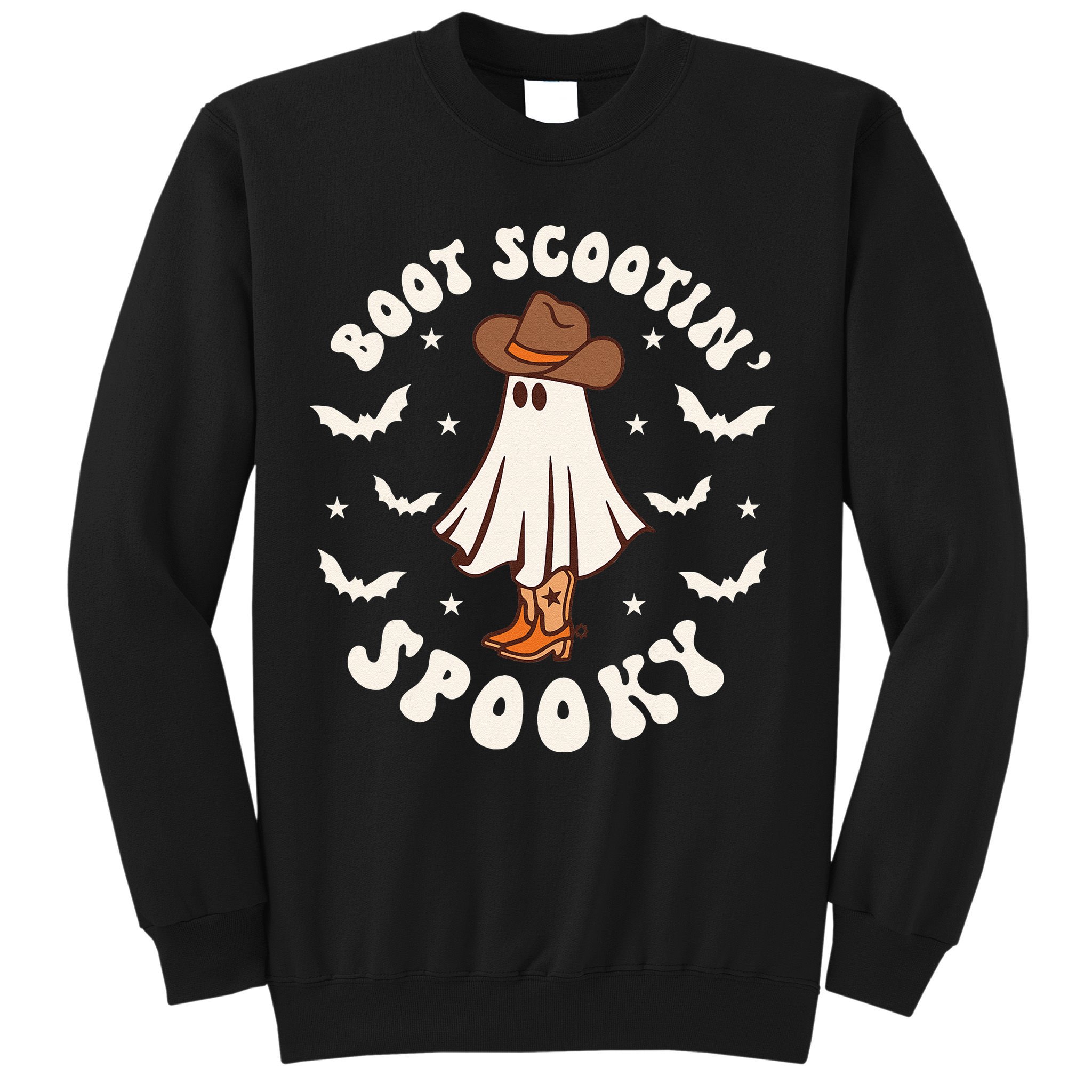 Retro Western Halloween Cute Ghost Funny Boot Scootin Spooky Sweatshirt