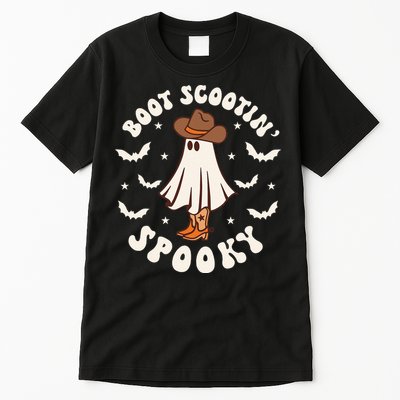 Retro Western Halloween Cute Ghost Funny Boot Scootin Spooky Tall T-Shirt