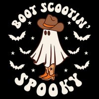 Retro Western Halloween Cute Ghost Funny Boot Scootin Spooky Bucket Hat