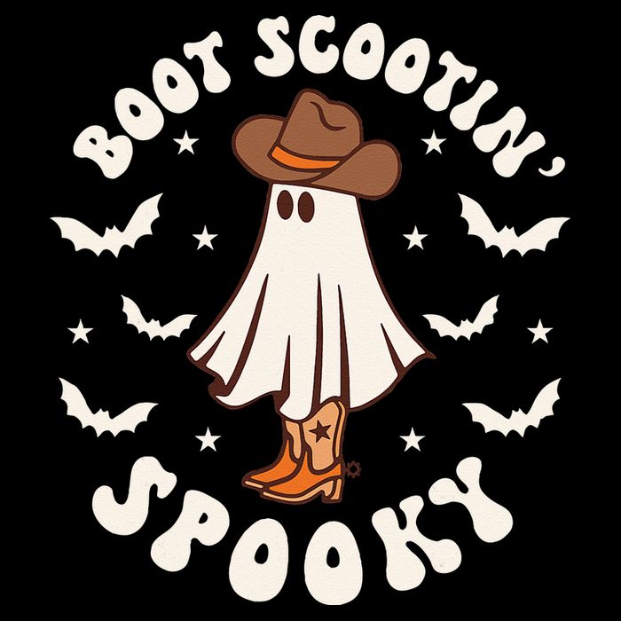 Retro Western Halloween Cute Ghost Funny Boot Scootin Spooky Drawstring Bag