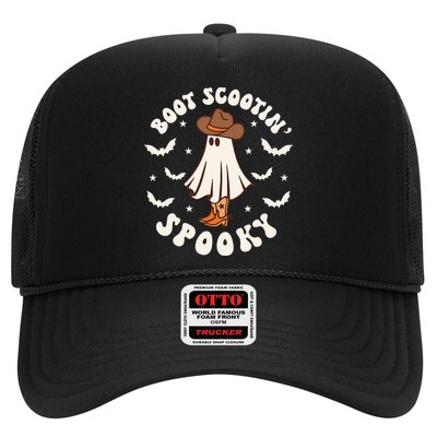 Retro Western Halloween Cute Ghost Funny Boot Scootin Spooky Trucker Hat