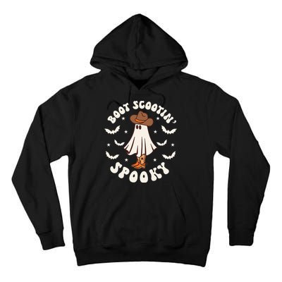 Retro Western Halloween Cute Ghost Funny Boot Scootin Spooky Tall Hoodie