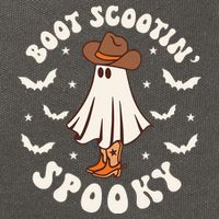 Retro Western Halloween Cute Ghost Funny Boot Scootin Spooky Cotton Canvas Backpack