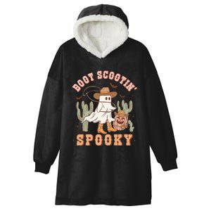 Retro Western Halloween Cowboy Ghost Boot Scootin Spooky Hooded Wearable Blanket