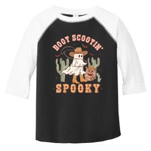 Retro Western Halloween Cowboy Ghost Boot Scootin Spooky Toddler Fine Jersey T-Shirt