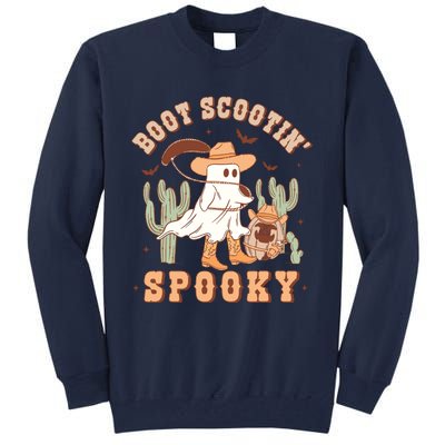 Retro Western Halloween Cowboy Ghost Boot Scootin Spooky Tall Sweatshirt