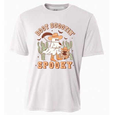 Retro Western Halloween Cowboy Ghost Boot Scootin Spooky Cooling Performance Crew T-Shirt