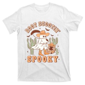 Retro Western Halloween Cowboy Ghost Boot Scootin Spooky T-Shirt