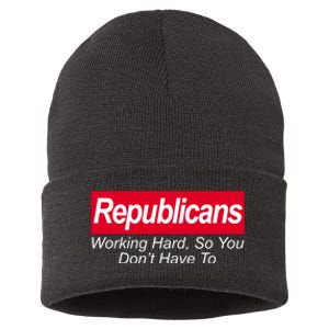 Republicans Working Hard So You Don't Have To Sustainable Knit Beanie