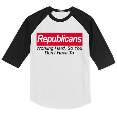 Republicans Working Hard So You Don't Have To Kids Colorblock Raglan Jersey