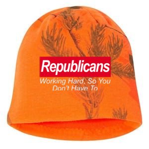 Republicans Working Hard So You Don't Have To Kati - Camo Knit Beanie