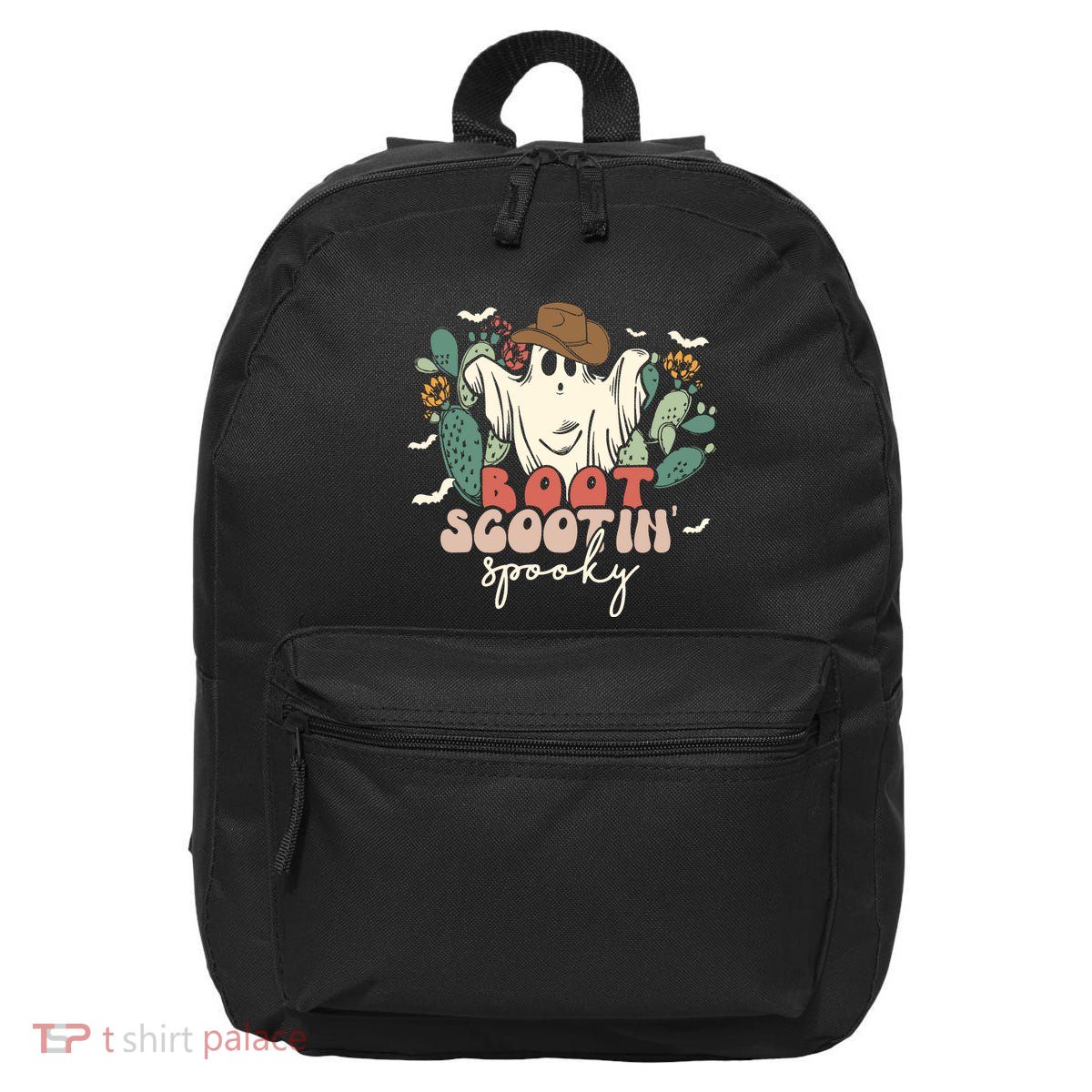 Retro Western Halloween Cowboy Ghost Boot Scootin Spooky Gift 16 in Basic Backpack