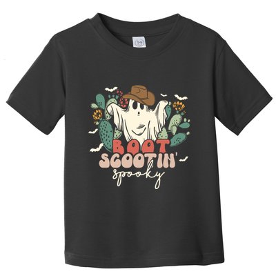 Retro Western Halloween Cowboy Ghost Boot Scootin Spooky Gift Toddler T-Shirt