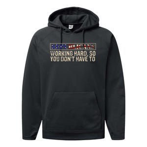 Republicans Working Hard So You DonT Have To Political Fun Performance Fleece Hoodie