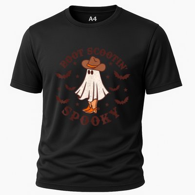 Retro Western Halloween Cute Ghost Funny Boot Scootin Spooky Gift Performance Shirt